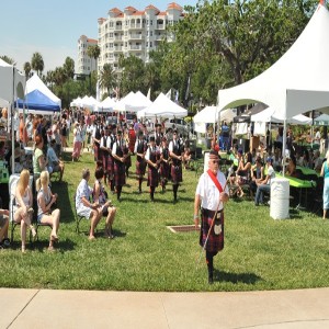 Marchers between tents at Ormond Beach Celtic Festival
